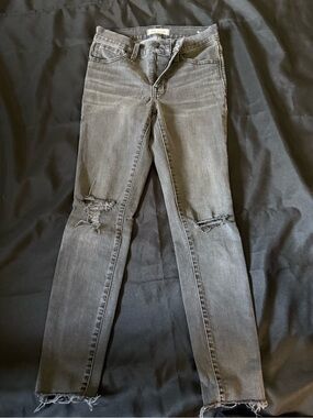 Madewell Black Distressed Skinny Jeans